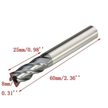 10MM Tungsten Carbide End Mill 4 Flute Shank Drill HRC50 75MM Length Flat Bottom